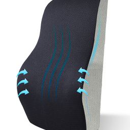 Sleepsia Cooling Gel Memory Foam Lumbar Support - Orthopedic Back Cushion | Back Rest for Car and Office Chair | Back Pain Relief Spine Alignment Sitting Pillow with Removable Cover (Black/Grey)-image-27