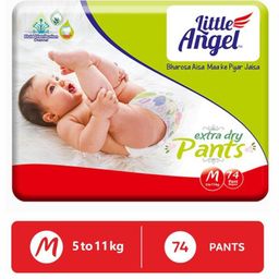Little Angel Pant Style Extra Dry Medium Diapers - 74 Pieces-16