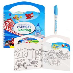 FunBlast Karting Theme Magic Water Painting Book with Magic Doodle Pen for Kids-25