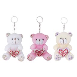 Tickles Cute Plush Teddy Bear Love Keychain (Combo Set of 3) Toy Valentine Day Gift for Girlfriend Boyfriend (12 cm)-22