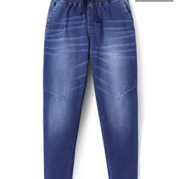 Pine Kids Denim Woven Full Length Washed Jeans - Navy Blue-picture-6