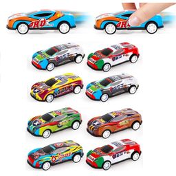 SUPER TOY 8 Unbreakable Racing Mini Diecast Car Models Set for Kids Pull Back Vehicles Metal Alloy Car - Red-17