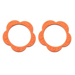 Adore Floral Silicon Teether- Pack of 2 - Orange-picture-18