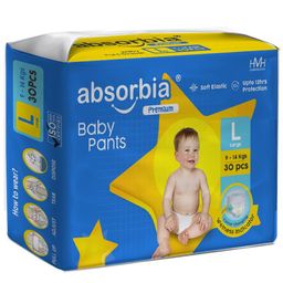 ABSORBIA Premium Baby diaper Pants | Large | 9-14 Kg - L (30 Pieces)-image-14