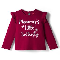 Babyhug 100% Cotton Knit Full Sleeves T-Shirt With Text Print - Dark Red-picture-14