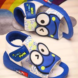 KATS Smiley Face Applique Detailed Musical Velcro Closure Sandals - Blue-picture-39