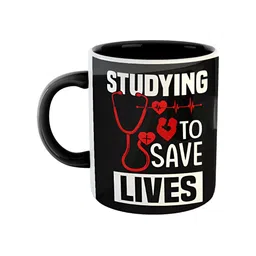 ARTBUG Black & White Printed Ceramic Glossy Finish Dishwasher & Microwave Safe Mugs 350 ml-image-91