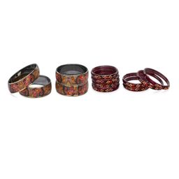 SOMIL Set Of 12 Multi Alloy Artificial Stones & Beads Bangles-picture-33