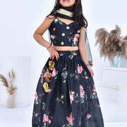 Bannhi Girls Printed Sequinned Ready to Wear Lehenga & Blouse With Dupatta-picture-13
