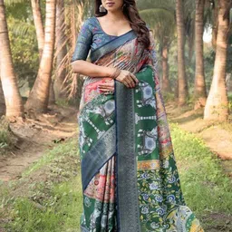 ALMAARI FASHION Floral Pure Silk Handloom Banarasi Saree-picture-27