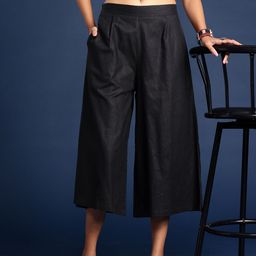 Taavi Woven Legacy Mid-Rise Three-Fourth Length Pleated Parallel Trousers-67
