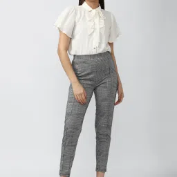 Van Heusen Grey Flat Front Trousers image 4