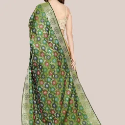 Dupatta Bazaar Mehendi Green Woven Pattern Dupatta image 2