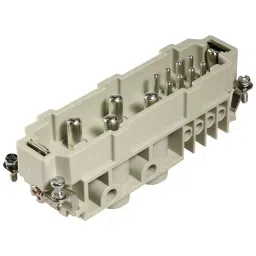 Harting Heavy Duty Connector Inserts / Modules RECTANGULAR HAN INSERT, PLUG 12WAY SCREW, 09380122601-72