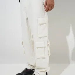 Nuon by Westside White Cargo-Style Relaxed-Fit Mid-Rise Jeans-image-32