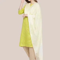 Dupatta Bazaar Cream Linen Dupatta image 3