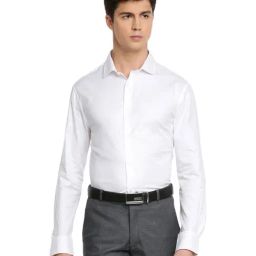 Celio White Cotton Slim Fit Self Pattern Shirt-image-38