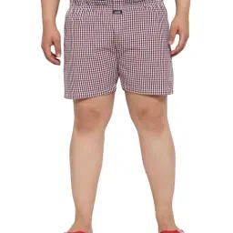 Melon by PlusS Maroon Cotton Regular Fit Checks Boxers-picture-30