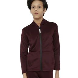 Chimprala Kids Wine Solid Jacket-image-25