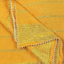 Dupatta Bazaar Mustard Self Pattern Dupatta image 5