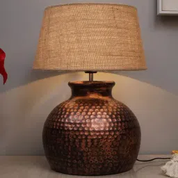 Homesake Brown Hammered Oil-Rubbed Bronze Metal Table Lamp-36