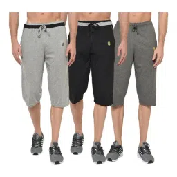 Vimal Jonney Multicolor Regular Fit Capris - Pack of 3-image-100
