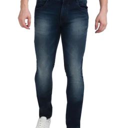 Parx Dark Blue Skinny Fit Lightly Washed Jeans-picture-47