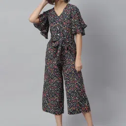 StyleStone Black Floral Print Jumpsuit-picture-42