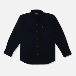 Gini & Jony Kids Navy Regular Fit Full Sleeves Shirt-image-17