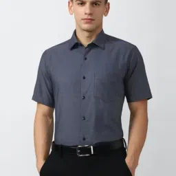Van Heusen Blue Cotton Regular Fit Shirt-image-71