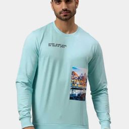 Being Human Aqua Green Cotton Regular Fit Printed Sweatshirts-image-41