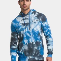 Being Human Blue Cotton Regular Fit Logo Printed Hooded Sweatshirts-picture-37