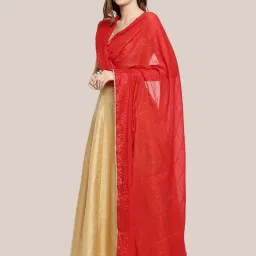 Dupatta Bazaar Red Self Pattern Dupatta image 2