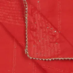 Dupatta Bazaar Red Self Pattern Dupatta image 5