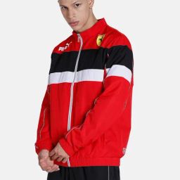 Puma Black & Red Regular Fit Colour Block Jacket-image-33