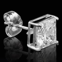 Peora Silver Plated Cubic Zirconia Studded Square Fancy Stylish Stud Earrings-image-46