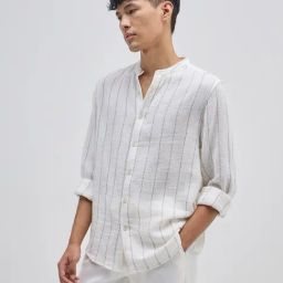 ETA by Westside Off-White Striped Resort-Fit Cotton Shirt-image-86