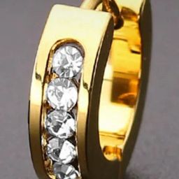 Peora Gold Plated Cubic Zirconia Studded Fancy Stylish Huggie Earrings-image-62