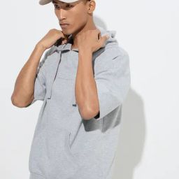 Studiofit by Westside Grey Relaxed-Fit Cotton-Blend Hooded Hoodie-picture-31