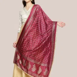 Dupatta Bazaar Wine Zari Work Dupatta image 1
