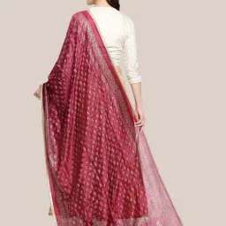 Dupatta Bazaar Wine Zari Work Dupatta image 2