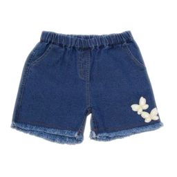 Creative Kid's Girls Navy Blue Denim Applique Shorts-picture-36