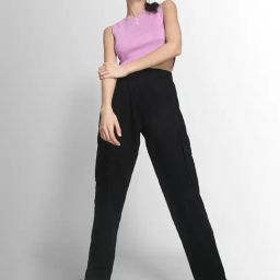 IVOC Black Nylon Regular fit Trousers-image-71