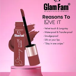 GlamFam Set Of 2 Stunning Matte Waterproof Lip Color- 5 ml Each- Cappuccino 21 image 4