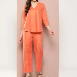 Qurvii Orange Top With Pants-image-60
