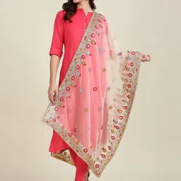 Dupatta Bazaar Beige Zari Work Dupatta image 1