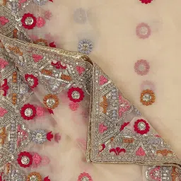 Dupatta Bazaar Beige Zari Work Dupatta image 5