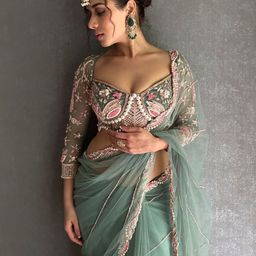 FILIB LONDON Embellished Mirror Work Net Saree image 3