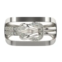 VALANOVA White Gold Plated Sterling Silver 0.24 Ct Lab Grown Diamond Ring-10