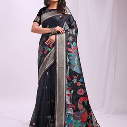 Astita Ethnic Motifs Woven Design Zari Saree-image-25